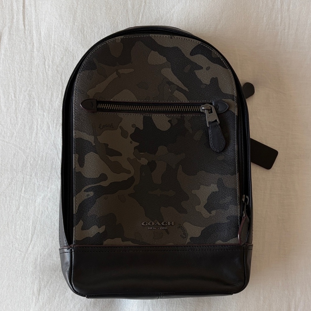 Coach Men's Black and Camouflage Sling Backpack